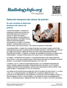 Detección temprana del cáncer de pulmón