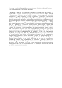 Clitofonte y la defensa de Trasímaco Josep Monserrat Molas (U