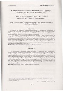 Caracterización de estadios embrionarios de Cryphiops caementarius