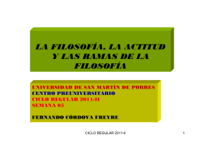 LA FILOSOFÍA, LA ACTITUD Y LAS RAMAS DE LA FILOSOFÍA