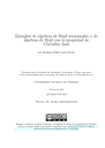 Ejemplos de álgebras de Hopf semisimples y de álgebras de Hopf