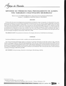 M&Eacute;TODOS NO T&Eacute;RMICOS PARA PROCESAMIENTO DE ALIMEN