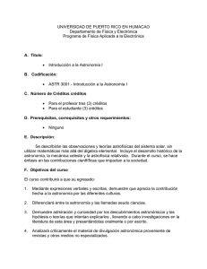 ASTR3001 - Universidad de Puerto Rico Humacao