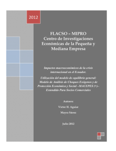 FLACSO – MIPRO Centro de Investigaciones Económicas de la