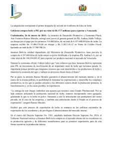 La adquisici&oacute;n corresponde al primer despacho de un total de 4