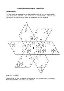 Puzzle estrella de fracciones profesor