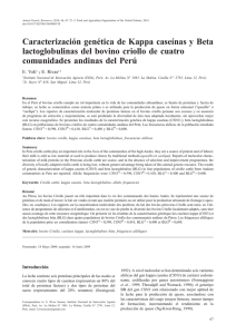 Caracterizaci&oacute;n gen&eacute;tica de Kappa case&iacute;nas y Beta lactoglobulinas