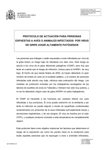 protocolo de actuación para personas expuestas a aves o animales