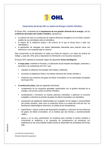 Compromiso del Grupo OHL en materia de Energía y Cambio