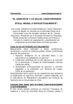 “EL EJERCICIO Y LA SALUD, CUESTIONADOS ETICA, MORAL E