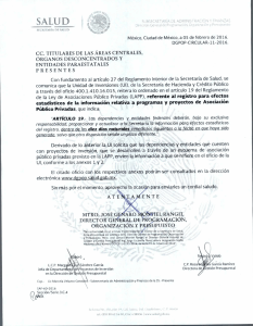 CIRCULAR 11. - dgpop - Secretar&iacute;a de Salud