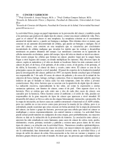 112 50 CÁNCER Y EJERCICIO Prof. Gerardo A. Araya Vargas, M.Sc