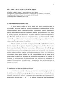 BACTERIAS LÁCTICAS DE LA LECHE HUMANA Leónides