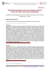 Calidad de las páginas web con información sobre