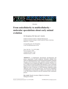 From unicellularity to multicellularity - molecular