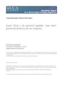 Lucio Gera y la pastoral popular: una