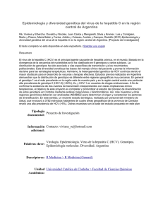 Epidemiología y diversidad genética del virus de la hepatitis C en la