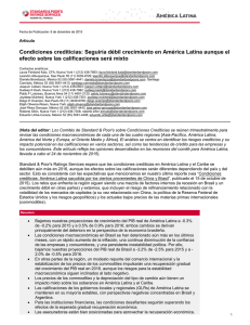 Seguiría débil crecimiento en América Latina aunque el