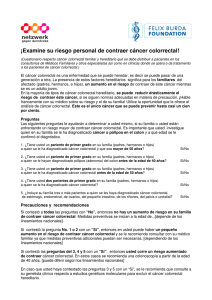 &iexcl;Examine su riesgo personal de contraer c&aacute;ncer colorrectal!