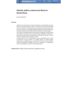 Filosofía, política y democracia liberal en Richard Rorty