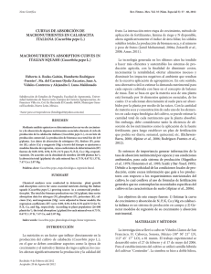 Curvas de absorción de macronutrientes en calabacita italiana