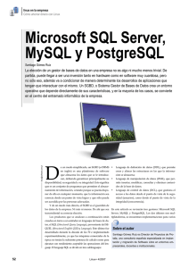 Microsoft SQL Server, MySQL y PostgreSQL