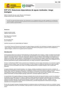 NTP 473: Estaciones depuradoras de aguas residuales