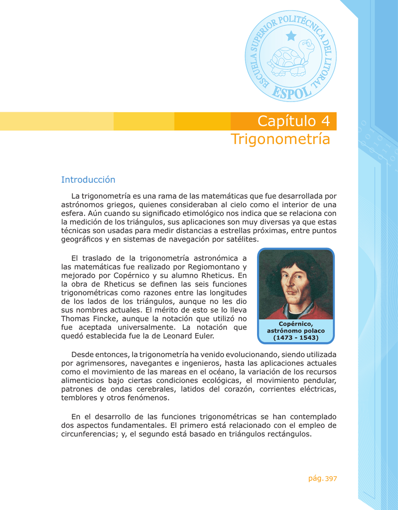 Capitulo 4 Trigonometria Capitulo 4 Trigonometria