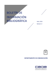 Boletín de Información Bibliográfica - Número 4 (Abril 2016)