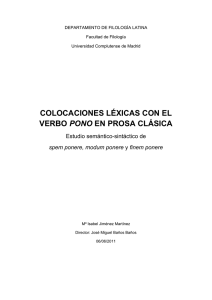 colocaciones léxicas con el verbo pono en prosa clásica - E