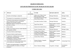 Listado de TFGs ofertados