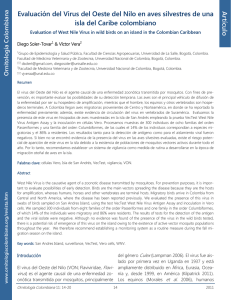 Evaluación del Virus del Oeste del Nilo en aves silvestres de una