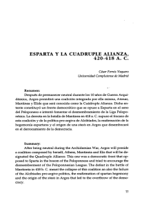 ESPARTA Y LA CUADRUPLE ALIANZA, 420-418 A. C.