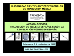 Traducción inglés-español de Medical device según la legislación