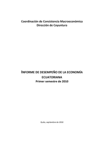 informe de desempe&ntilde;o de la econom&iacute;a ecuatoriana
