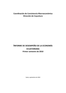 informe de desempeño de la economía ecuatoriana