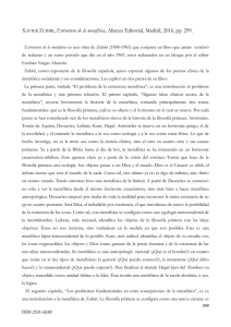 XAVIER ZUBIRI, Estructura de la metafísica, Alianza Editorial