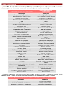 Tabla de convalidaciones