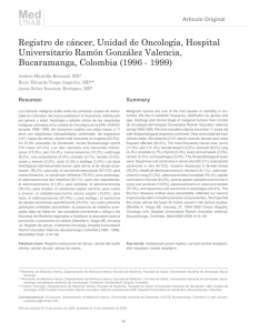 Registro de c&aacute;ncer, Unidad de Oncolog&iacute;a, Hospital Universitario