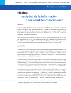 México: sociedad de la información o sociedad del conocimiento