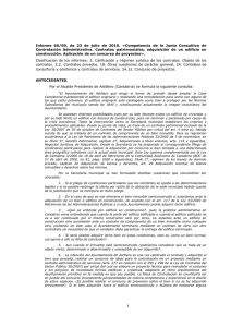 Informe 66/09, de 23 de julio de 2010. «Competencia de la Junta