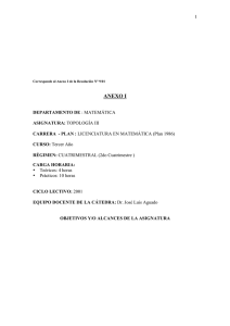 Anexo I Resolución 9/01 Programa Topología III a partir ciclo lectivo