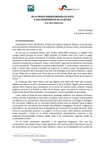 de la praxis misericordiosa de jesús a los sacramentos de la iglesia