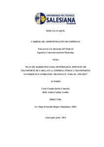 Plan de marketing para optimizar el servicio de transportes de carga