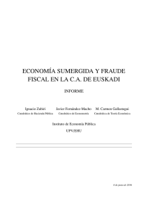 Informe sobre Economía Sumergida y Fraude Fiscal