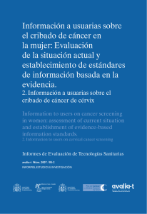 Información a usuarias sobre el cribado de cáncer en la
