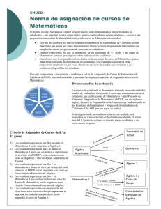 Norma de asignación de cursos de Matemáticas