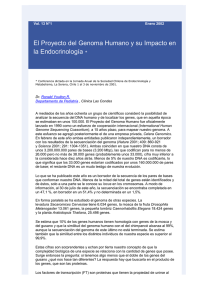 El Proyecto del Genoma Humano y su Impacto en la Endocrinología *