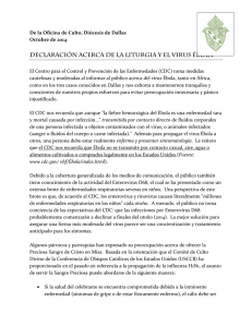 DECLARACI&oacute;N ACERCA DE LA LITURGIA Y EL VIRUS &Eacute;BOLA