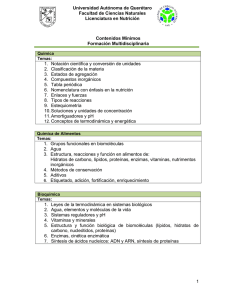 Contenidos Mínimos - Facultad de Ciencias Naturales UAQ